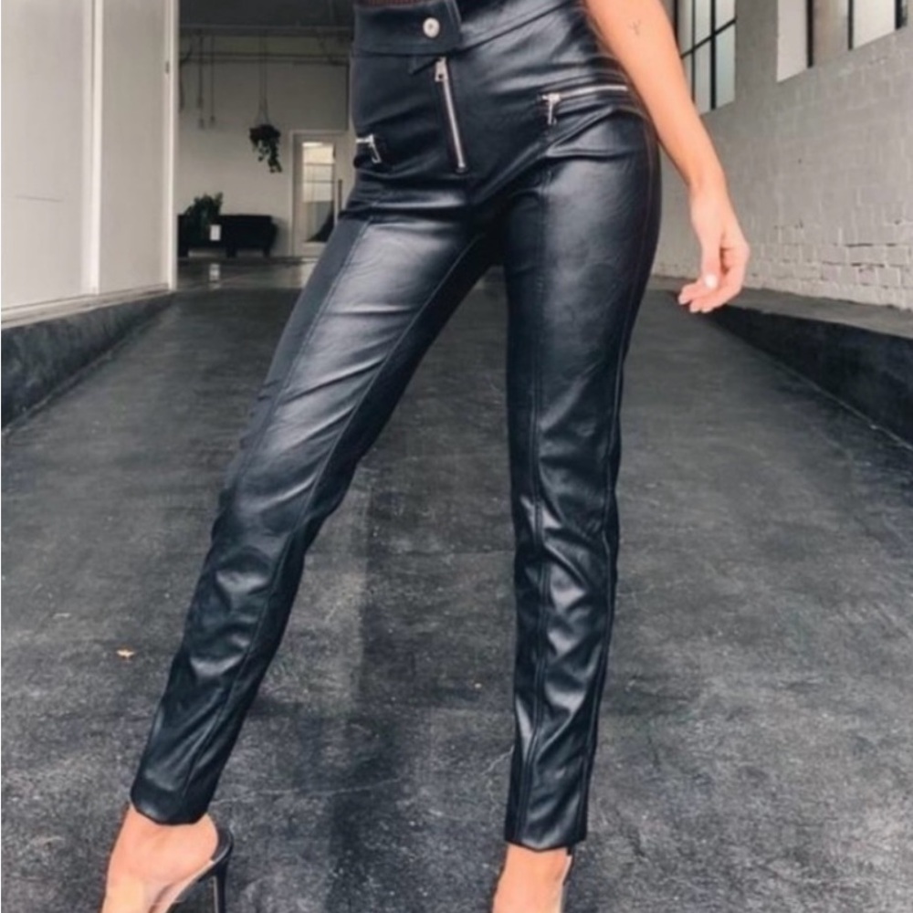 Tiger Mist Black Skinny Faux Leather Pants